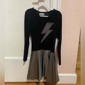 Dori Creations Black and Silver Lightening Bolt Dress